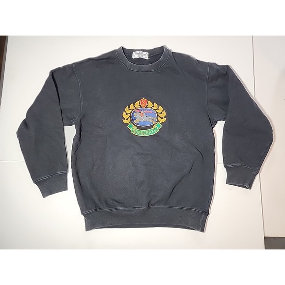 Rare Archival Burberry Prorsum Sweatshirt vintage 90s Centre Embroidered Logo